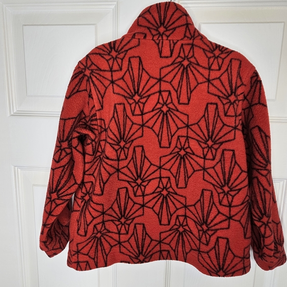 Columbia Full-Zip Sweater Jacket Fleece Cozy Red Black Kids Size 4T - Picture 10 of 10